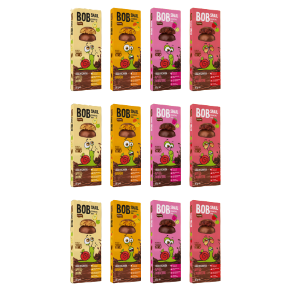 Bob Snail Display 4 - Schoko Fruchtcrush 30g