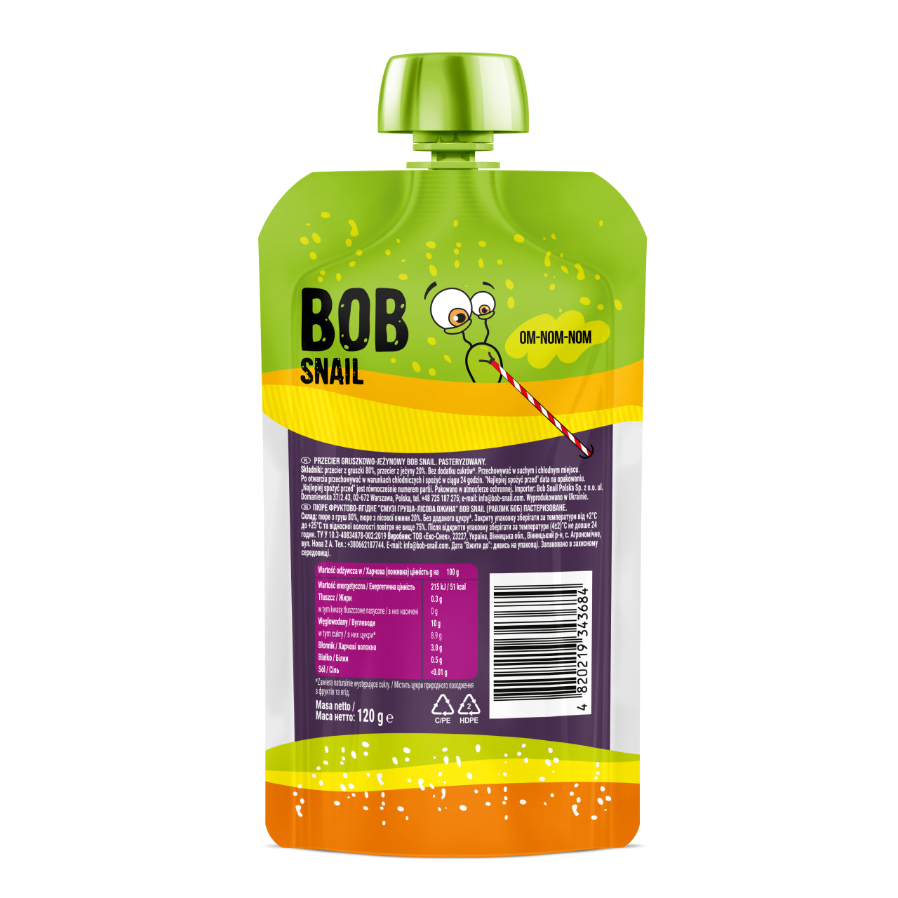 Bob Snail Smoothie Birne-Brombeere 10x120g