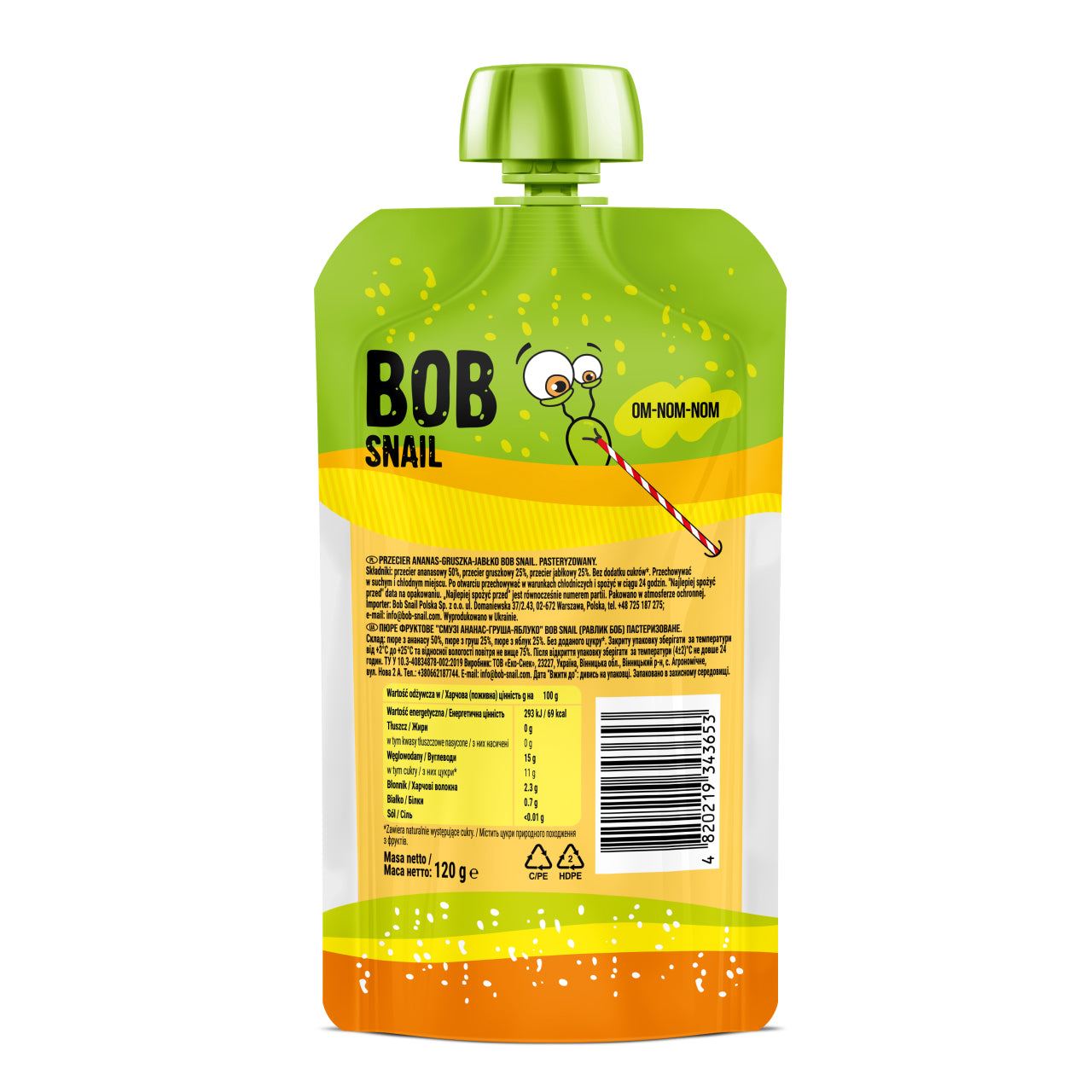 Bob Snail Smoothie Ananas-Birne-Apfel 10x120g