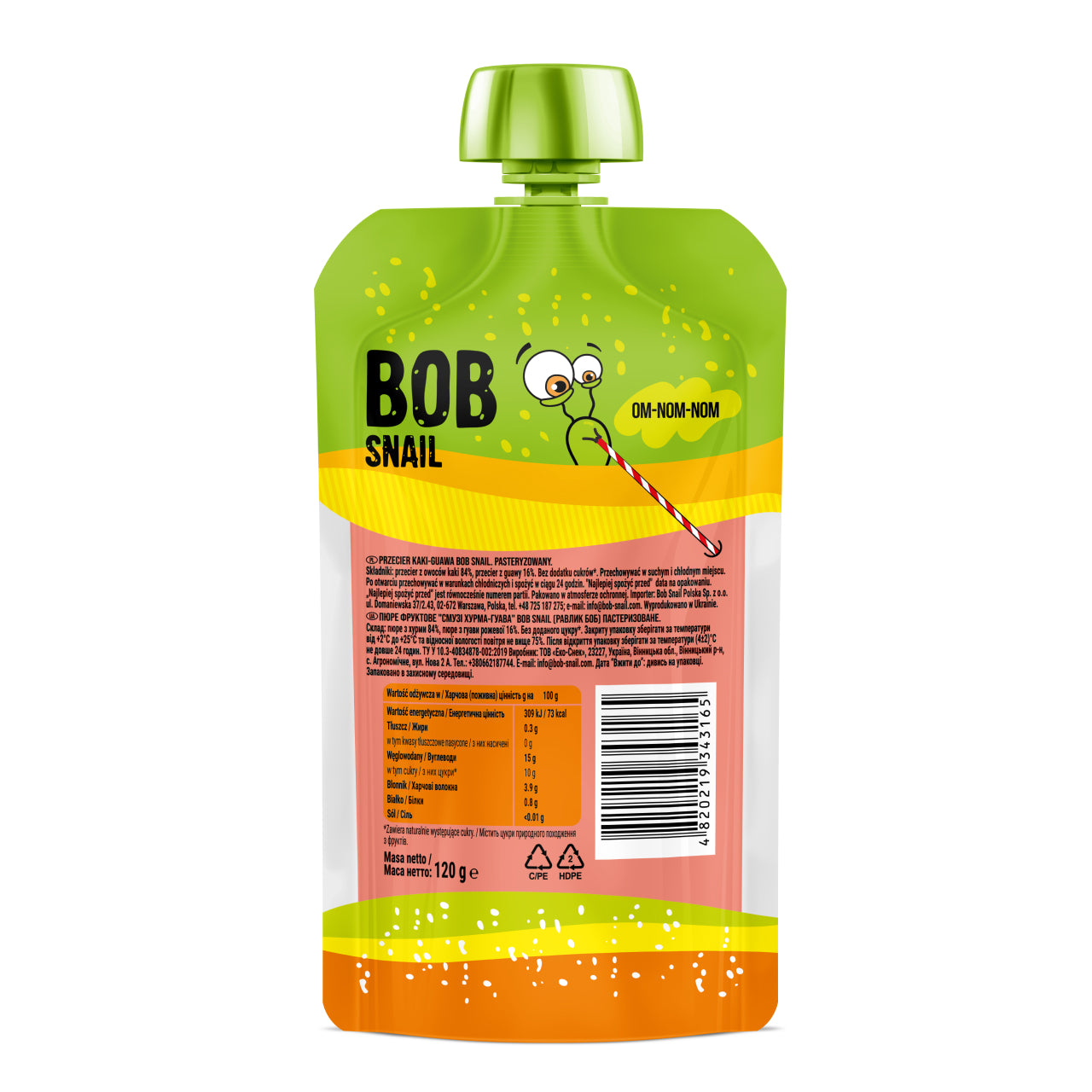 Bob Snail Smoothie Kaki-Guave 10x120g
