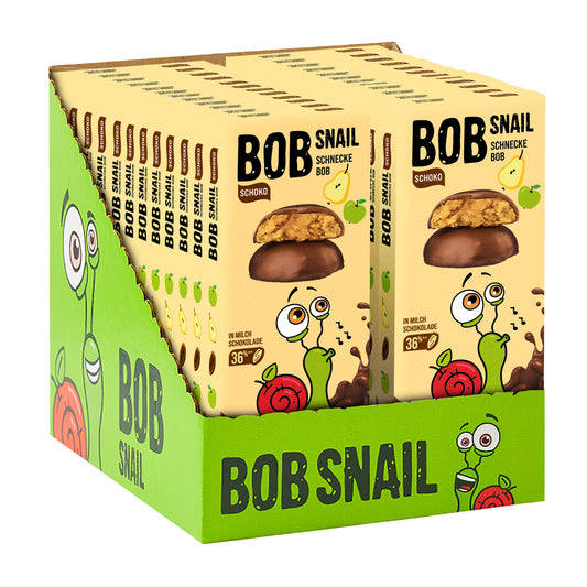 Bob Snail Schoko Fruchtcrush Vollmilch Apfel-Birne 24x30g