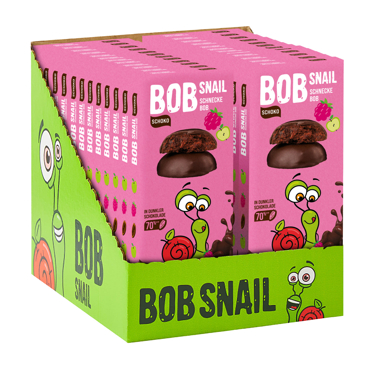 Bob Snail Schoko Fruchtcrush Zartbitter Apfel-Himbeere 24x30g