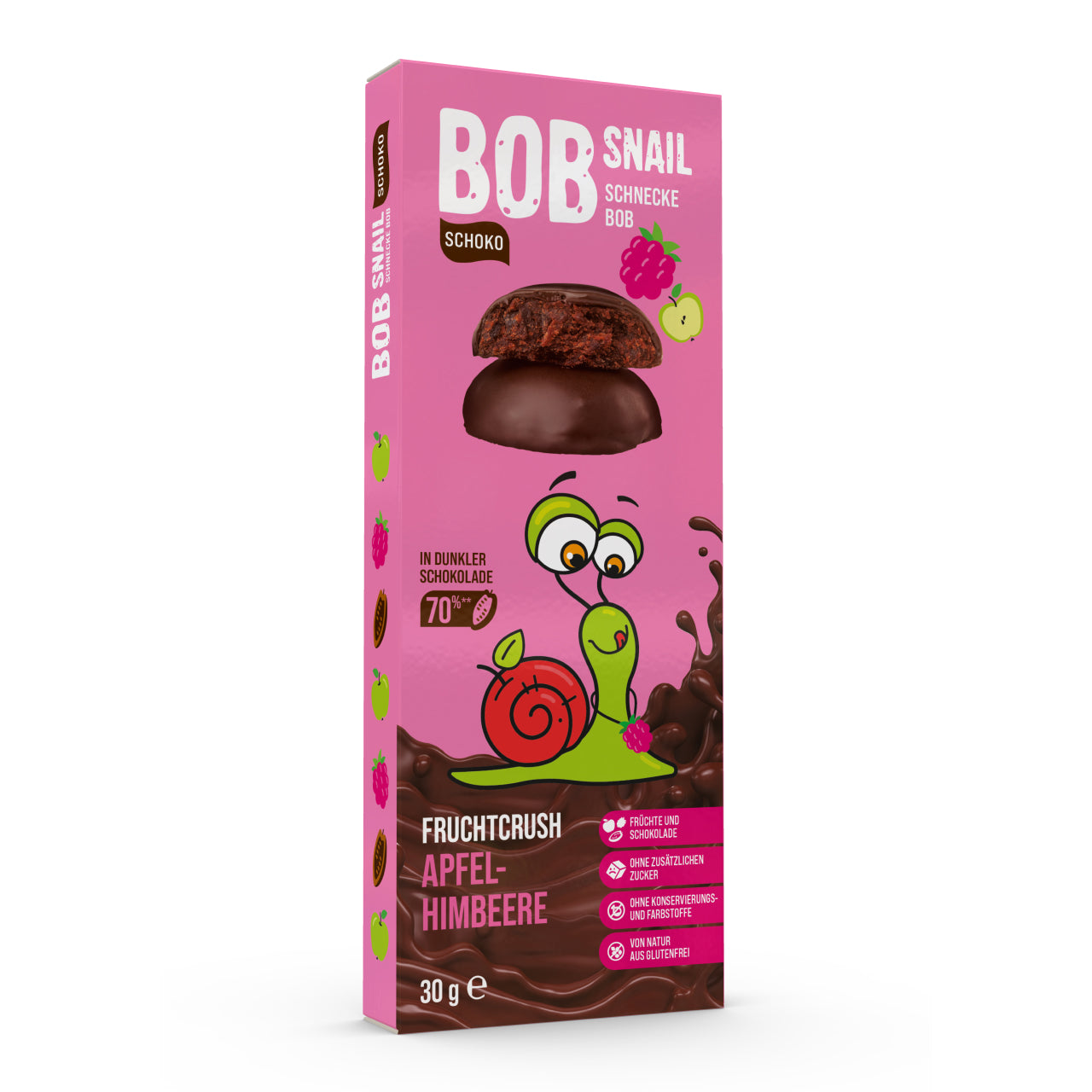 Bob Snail Schoko Fruchtcrush Zartbitter Apfel-Himbeere 24x30g