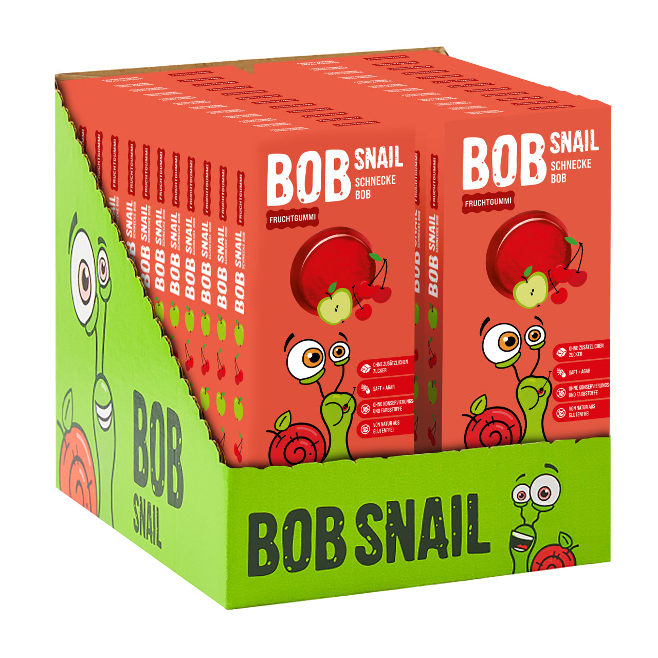 Bob Snail Fruchtgummi Apfel-Kirsche 24x27g